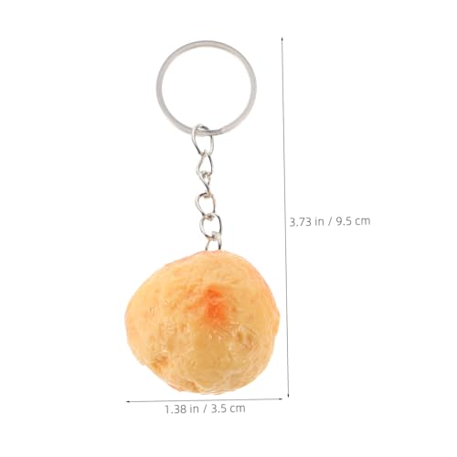 TOBBOMEY 2 Stück Künstliche Meeresfrüchte Schlüsselanhänger Takoyaki Anhänger Realistische Food Charms für Tasche Rucksack Deko Vielseitig von TOBBOMEY