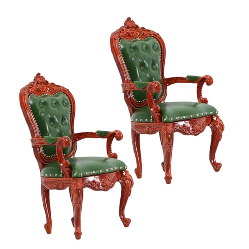 TOBBOMEY 2 Stück Maßstab Vintage Sessel aus Holz Retro Design Puppenhaus Wohnzimmer Stuhl Sammlerstück für Detailreiche Miniaturmöbel Dekoration von TOBBOMEY