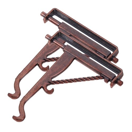 TOBBOMEY 2 Stück Mini Hakenhalter, Mini Pflanzenhaken, Miniatur Pflanzenhaken, Puppenhaus, Kleiner Haushaken, Mini Haken, Modelle, Puppenhaus Zubehör, Weihnachtsminiaturen Zum Basteln von TOBBOMEY