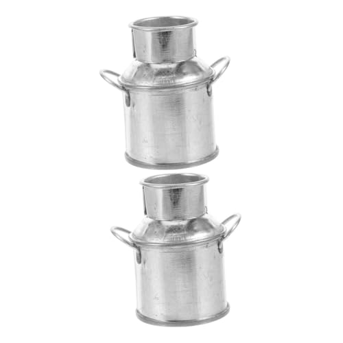 TOBBOMEY 2 Stück Mini -Hausdekorationen Vase Eimer klein Puppenhaus dekorativ Miniaturdekoration Tiny House Accessoires Miniaturfiguren Miniaturverzierung Metall Silver TOBBOMEY 2 Stück Mini -Hausdekorationen Vase Eimer klein Puppenhaus dekorativ Miniaturdekoration Tiny House Accessoires Miniaturfiguren Miniaturverzierung Metall Silver von TOBBOMEY