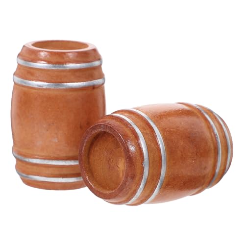 TOBBOMEY 2 Stück Mini Holzfass Miniatur Fass Puppenhaus Dekoration DIY Szene Zubehör Montessori Holzfass Deko für Desktop Ornament TOBBOMEY 2 Stück Mini Holzfass Miniatur Fass Puppenhaus Dekoration DIY Szene Zubehör Montessori Holzfass Deko für Desktop Ornament von TOBBOMEY