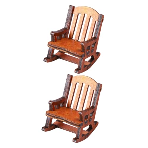 TOBBOMEY 2 Stück Mini Schaukelstuhl Aus Holz, Mini Puppenhausmöbel, Viktorianische Puppenhausmöbel, Holzschaukelstuhl, Outdoor, Mini Schaukelbett, Spielzeug, Kleine Möbel, Puppenhausstuhl, TOBBOMEY 2 Stück Mini Schaukelstuhl Aus Holz, Mini Puppenhausmöbel, Viktorianische Puppenhausmöbel, Holzschaukelstuhl, Outdoor, Mini Schaukelbett, Spielzeug, Kleine Möbel, Puppenhausstuhl, von TOBBOMEY
