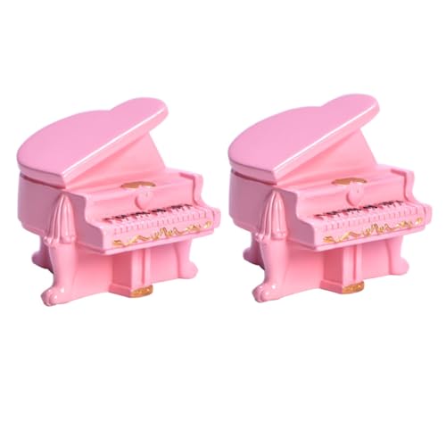 TOBBOMEY 2 Stück Miniatur Klavier Modell Resin Mini Haus Dekoration Simulation Piano DIY Ornament Rosa TOBBOMEY 2 Stück Miniatur Klavier Modell Resin Mini Haus Dekoration Simulation Piano DIY Ornament Rosa von TOBBOMEY