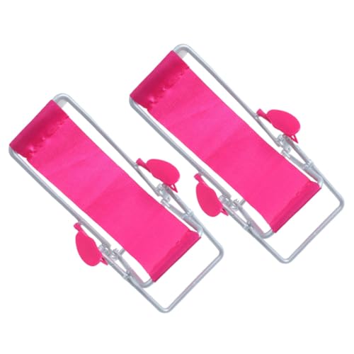 TOBBOMEY 2 Stück Miniatur Puppenhaus Strandliege Faltbar Kleine Dekoration für DIY Garten und Puppenhaus Zubehör Realistische Miniatur Strandstühle aus Stabilem Material Vielseitig als von TOBBOMEY