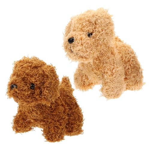 TOBBOMEY 2 Stück Plüsch teddybär Hund Anhänger Kuscheliges Langlebiges Schlüsselanhänger Taschen Accessoire in Apricot und Braun Weiches Sicheres Material als Geschenk und Dekoration von TOBBOMEY