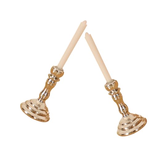 TOBBOMEY 2 Stück Realistische Mini für Puppenhaus Dekoration Detailreiche Kerzenaccessoires für DIY Szenengestaltung und Kreative Wohnaccessoires von TOBBOMEY