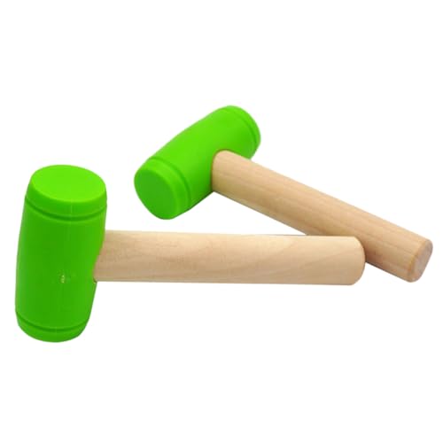 TOBBOMEY 2 Stück Simulation Holzhammer mit Glattem Holzgriff Sicheres Schlagspielzeug für Kleinkinder und Leicht und Kompakt Geeignet als Kinderwerkzeug Geschenk Ab Jahren von TOBBOMEY