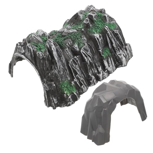 TOBBOMEY 2 Stück Simuliertes Eisenbahn tunnelmodell aus Kunststoff mit Höhlen Fels dekor für Basteln und Leicht Tragbar für Innen Außenbereiche Wie Garten und Spielzimmer von TOBBOMEY