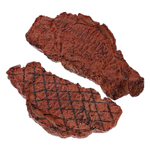 TOBBOMEY 2 Stück Steak Modell, Künstliches Steak, Rollenspiel Lebensmittelmodell, Künstliche Steak Dekore, Kinder Steak Spielzeug, Künstliche Steak Ornamente, Kinder Rollenspiel Spielzeug, von TOBBOMEY