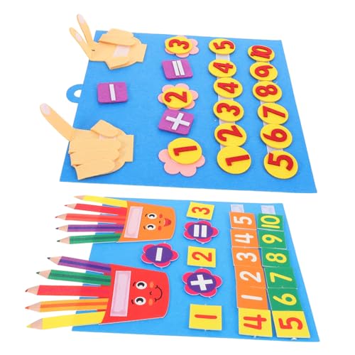 TOBBOMEY 2 Stück Teiliges Filz Zahlen Lernspiel für Kleinkinder Montessori zur Feinmotorischer Fähigkeiten Interaktives Vorschul Mathe aus Weichem Sicherem Vliesstoff für Bastelmaterial von TOBBOMEY