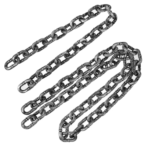 TOBBOMEY 2 Stück Teiliges Halloween Gefängnis Kostüm Kunststoffkette Realistische Rostige Imitationseisen Ketten Deko Robustes Fotorequisit für Karneval Party Cosplay und Bühnenauftritte TOBBOMEY 2 Stück Teiliges Halloween Gefängnis Kostüm Kunststoffkette Realistische Rostige Imitationseisen Ketten Deko Robustes Fotorequisit für Karneval Party Cosplay und Bühnenauftritte von TOBBOMEY