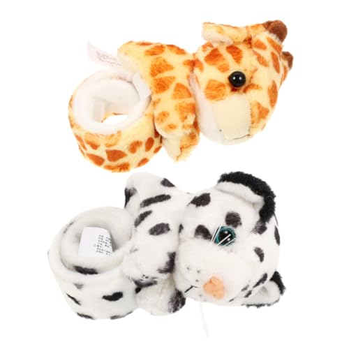 TOBBOMEY 2 Stück Teiliges Slap Armband mit Plüsch tiermotiven Weiches Hautfreundliches Schnapparmband Langlebig und Bequem als Partygeschenk für Jungen und Mädchen von TOBBOMEY