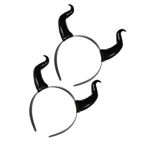 TOBBOMEY 2 Stück Teiliges Teufelshörner Haarreif Halloween Kopfschmuck Abnehmbar für Damen und Karneval Party Cosplay Zubehör von TOBBOMEY