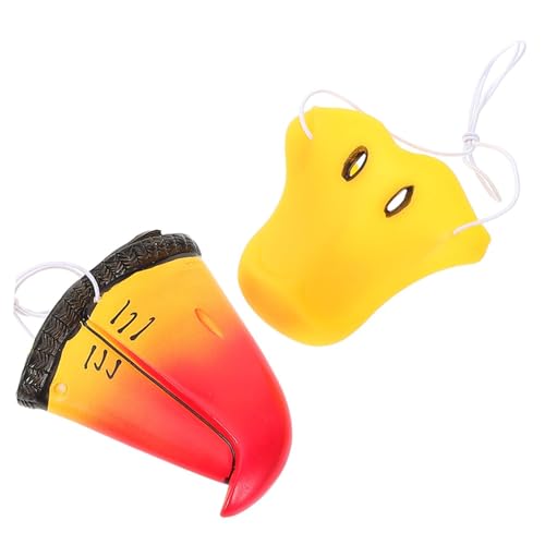 TOBBOMEY 2 Stück Teiliges Tiernase Cosplay Enten Papageischnabel Halloween Kostüm Requisite Leicht Waschbar Wiederverwendbar für Party Bühnenaufführung Fest von TOBBOMEY