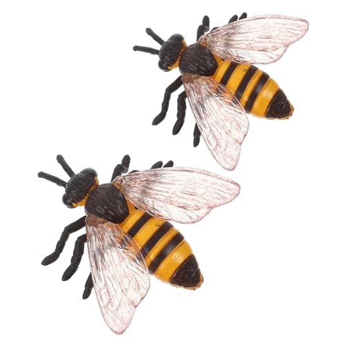 TOBBOMEY 2 Stück Wissenschaft Und Bildung Bienenmodell Bienenspielzeug Für Honigbienenspielzeug Insektenfigur Kinderbienenspielzeug Gefälschte Bienen Niedliche Bienenfigur Tortenaufsatz von TOBBOMEY