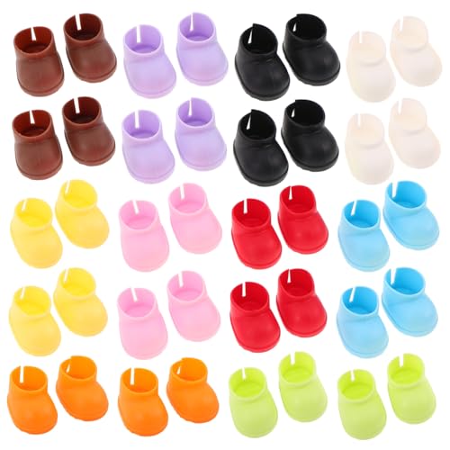 TOBBOMEY 20 Paare Mini Puppenschuhe Miniatur Stiefel Puppenstiefel Kostüm Zubehör für Figuren Weiche Stilvolle Booties für DIY Puppenkleidung und Verkleidung von TOBBOMEY
