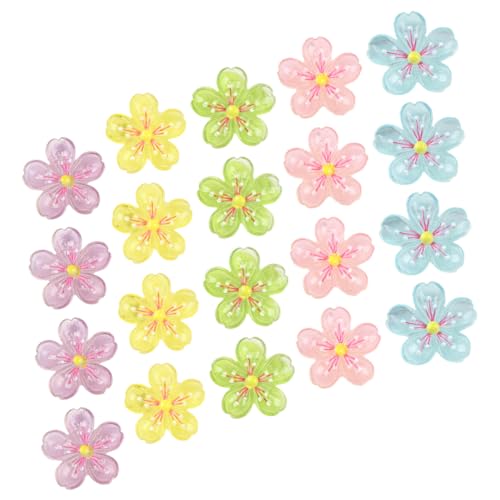TOBBOMEY 20 Stück DIY Zubehör Kirschblüten Harzmodell Blumen Mini Dekore Dekorative Blumen Harzfüller Verzierungsornamente Blumen Stil Dekore Künstliche Blumen Mini Blumenornament von TOBBOMEY