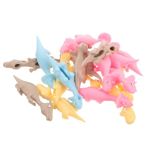 TOBBOMEY 20 Stück Finger Dinosaurier Flexible und Dehnbare Spielzeuge für Indoor und Outdoor Aktivitäten Farben und Zufällig von TOBBOMEY