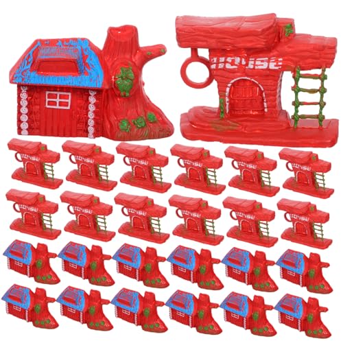TOBBOMEY 20 Stück Miniatur Modelle Realistische Holzhaus Figuren für DIY Basteln Mikrolandschaft Sandtisch Dekoration Feengarten Zubehör von TOBBOMEY