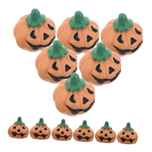 TOBBOMEY 20 Stück Puppenhausdekoration Puppenhausminiaturen Puppenhaus-Kürbis gefälschte kleine Kürbisse kleines Kürbisdekor Mini-Kürbisse zum Dekorieren Mini-Kürbis-Ornament Harz Orange von TOBBOMEY