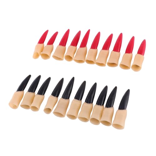 TOBBOMEY 20 Stück Teiliges Halloween Fingernägel Rote Schwarze Krallen Realistisches Design Gummimaterial Lange Spitzen Gruseliges Nageldekor für Halloween Party Kostüm Mädchen von TOBBOMEY