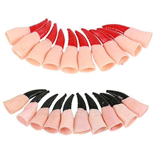 TOBBOMEY 20 Stück Teiliges Halloween Hexenfinger Realistische Rot Schwarze Fingernägel Vielseitige Deko für Party Kostüm und Grusel Events für Hexen und Cosplay Mottos TOBBOMEY 20 Stück Teiliges Halloween Hexenfinger Realistische Rot Schwarze Fingernägel Vielseitige Deko für Party Kostüm und Grusel Events für Hexen und Cosplay Mottos von TOBBOMEY