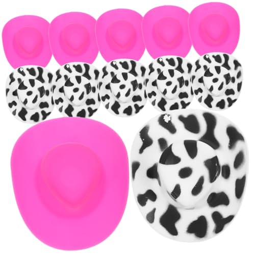 TOBBOMEY 20 Stück Teiliges Mini Cowboy Hüte Dekorative Miniaturen Leichte Langlebige Puppenhüte zum Basteln und Verzieren Kompatibel für DIY Puppenkleidung und Miniaturdekoration von TOBBOMEY
