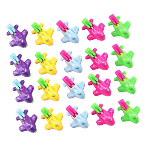 TOBBOMEY 20 Stück Teiliges Mini Flugzeug aus Robustem Kunststoff Pfeifendes Outdoor Farblich Sortierte Lustige Modelle als Geburtstagsgeschenk und Mitbringsel Zufällige Zufällige Farbe von TOBBOMEY