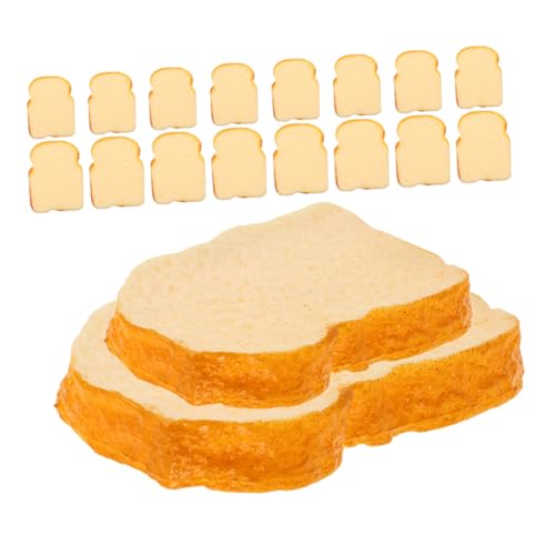 TOBBOMEY 20 Stück Teiliges Simulation Brot Realistisch Gestaltete Künstliche Toastscheiben Täuschend Echte Brotscheiben für Küchen Dekoration Fotografie Requisiten und Kreative von TOBBOMEY