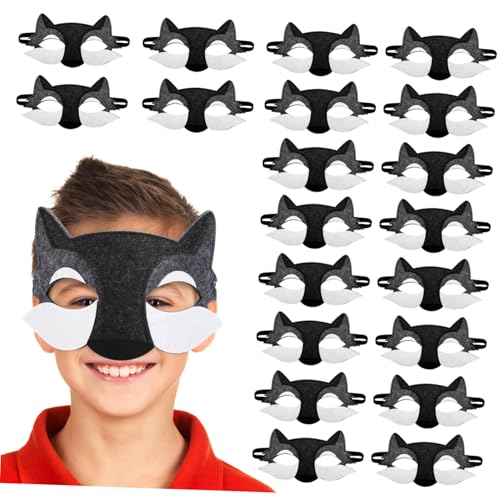 TOBBOMEY 20 Stück Teiliges Wolf Halbgesichtsmaske aus Filz Leichte und Realistische Tiermasken für Halloween Cosplay Maskerade und Kostümpartys TOBBOMEY 20 Stück Teiliges Wolf Halbgesichtsmaske aus Filz Leichte und Realistische Tiermasken für Halloween Cosplay Maskerade und Kostümpartys von TOBBOMEY