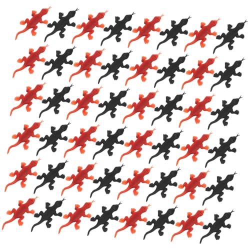 TOBBOMEY 200 Stück Realistische Gecko Modelle aus Robustem PVC Detailgetreue Echsenfiguren für Halloween Deko Lernspielzeug und Party Goodies Tragbar und Langlebig für Unterricht von TOBBOMEY