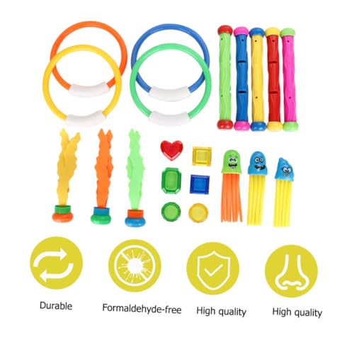 TOBBOMEY 21 Stück Teiliges Tauchringset mit Sticks und aus Hochwertigem Kunststoff Spielerisch Schwimmen Lernen im Pool Geeignet für Anfänger und Fördert Unterwasser Zufällige Farbe TOBBOMEY 21 Stück Teiliges Tauchringset mit Sticks und aus Hochwertigem Kunststoff Spielerisch Schwimmen Lernen im Pool Geeignet für Anfänger und Fördert Unterwasser Zufällige Farbe von TOBBOMEY