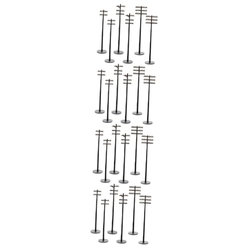 TOBBOMEY 24 Stück Mini Telefonmast, Kleiner Telegrafenmast, DIY Zubehör, Gefälschte Telegrafenmastmodelle, Telegrafenmastmodelle, Mikrolandschaftsdekoration, Sandtisch Szenenzubehör, von TOBBOMEY