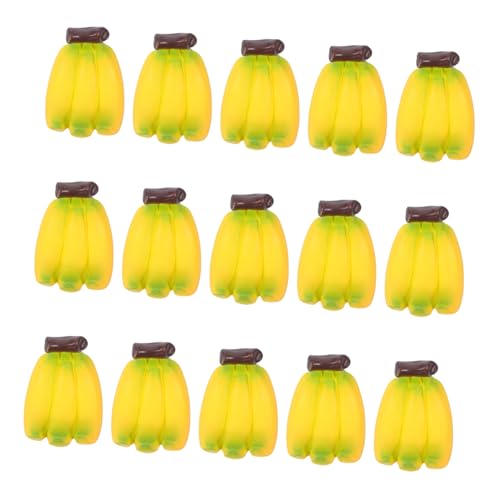 TOBBOMEY 24 Stück Miniatur Bananen aus Harz Realistische Mini Früchte Farbige Miniatur Bananen für Puppenhaus Dekoration Vielseitige Mini Obst Modelle für Mikro Szenen und DIY Basteln von TOBBOMEY
