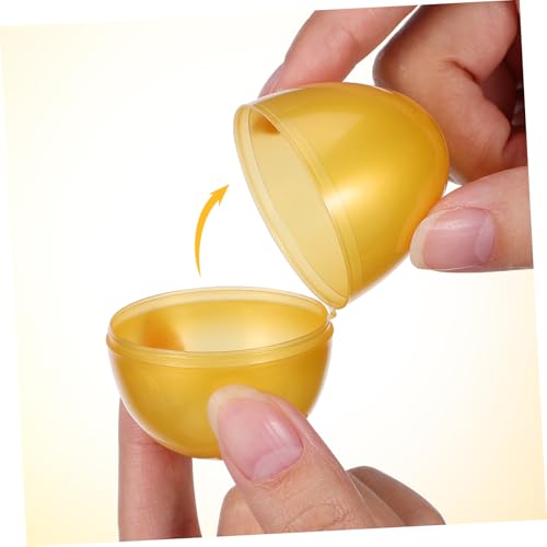 TOBBOMEY 24 Stück Teiliges Goldene Kunststoff Eier Leere Ostereier zum Befüllen Kreative Süßigkeitenboxen Wiederbefüllbare Eier Vielseitige Partydekoration und Geschenkidee von TOBBOMEY