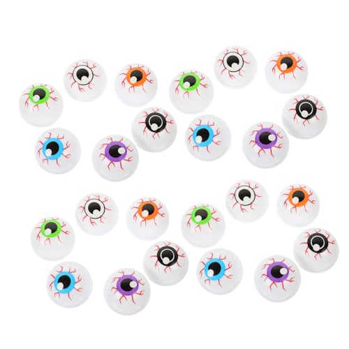TOBBOMEY 24 Stück Teiliges Halloween Deko Bunte Hohle Augen Robuste Springende Halloween Augen für Gruselige Partydekorationen und Skelett Requisiten von TOBBOMEY
