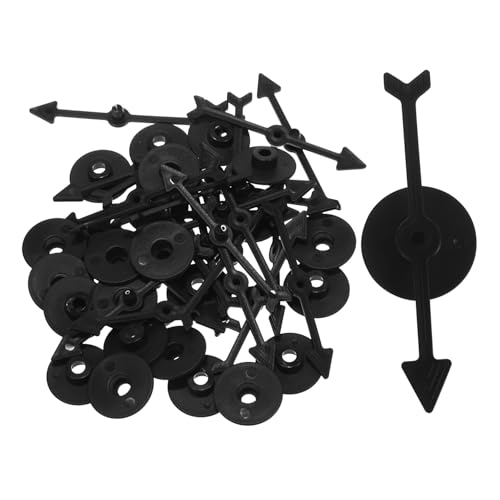 TOBBOMEY 25 Stück Teiliges Drehbarer Pfeilspielzeiger aus Kunststoff Flexibler Rotation Vielseitig für Brettspiele Partyzubehör und Interaktives Lernen Robust und Langlebig Schwarz von TOBBOMEY