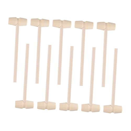 TOBBOMEY 25 Stück Teiliges Holzhammer Set Mini Mallet für DIY Malen Gravieren Hand-Auge-koordination Lernspielzeug für Rollenspiele und Muschelknacker Geschenk für Junge Mädchen Ab Jahren von TOBBOMEY