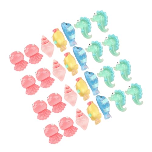 TOBBOMEY 28 Stück Leuchtendes Seepferdchen Meeresornament, Meerestiere, Mini, Aquarium Zubehör, Meerestiere Dekoration, Leuchtende Meerestiere Dekore, Aquarium Dekoration, Leuchtendes von TOBBOMEY