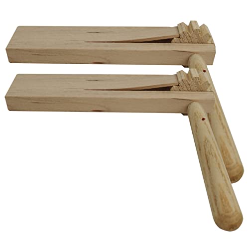 TOBBOMEY 2Stücke Holz Castanets für Rotierende Geräuschspielzeuge Musikalität Sicheres und Hochwertiges für Frühkindliche Bildung von TOBBOMEY