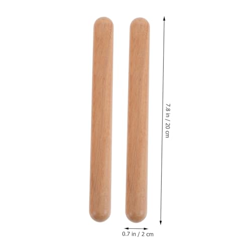 TOBBOMEY 3 Paare Holz Claves Rhythmussticks für Solide Percussion Instrumente aus Naturholz für Junge Musiker Musikunterricht und Rhythmusförderung Anfänger von TOBBOMEY