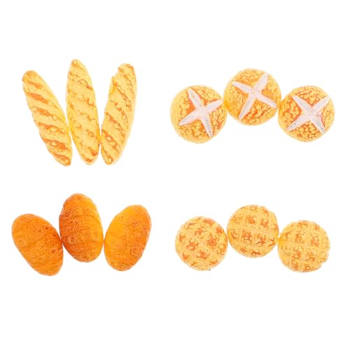 TOBBOMEY 3 Sätze Miniatur Brotmodell Teilig pro Set Realistische Winzige Küchenaccessoires für Puppenhaus Spielküche und Kreative Rollenspiele von TOBBOMEY