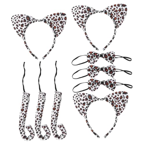 TOBBOMEY 3 Sätze Teiliges Katzenohren Kostümset aus Weichem mit Verstellbarem Stirnband Schleife und für Geeignet für Fasching Karneval Halloween und Kostümpartys TOBBOMEY 3 Sätze Teiliges Katzenohren Kostümset aus Weichem mit Verstellbarem Stirnband Schleife und für Geeignet für Fasching Karneval Halloween und Kostümpartys von TOBBOMEY