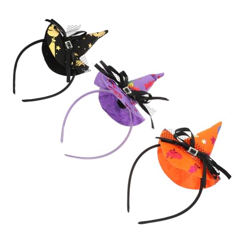 TOBBOMEY 3 Stück Halloween Hexenhut Stirnband Teiliges Leichtes Bequemes Cosplay Haarschmuck für Damen Halloween Party Dekoration mit Attraktivem Hexenhut Design Langlebig und Rutschfest TOBBOMEY 3 Stück Halloween Hexenhut Stirnband Teiliges Leichtes Bequemes Cosplay Haarschmuck für Damen Halloween Party Dekoration mit Attraktivem Hexenhut Design Langlebig und Rutschfest von TOBBOMEY