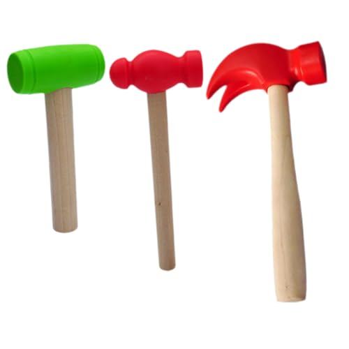 TOBBOMEY 3 Stück Holzhammer Leichtes Sicheres Werkzeug mit Glattem Griff für Hand Auge koordination und Motorische Entwicklung von Jungen und Mädchen TOBBOMEY 3 Stück Holzhammer Leichtes Sicheres Werkzeug mit Glattem Griff für Hand Auge koordination und Motorische Entwicklung von Jungen und Mädchen von TOBBOMEY