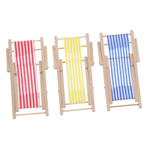 TOBBOMEY 3 Stück Miniatur Klappbare Strandliege Puppenhaus Deko Bunte Mini Liegestühle für Mikro Landschaft Garten Zubehör TOBBOMEY 3 Stück Miniatur Klappbare Strandliege Puppenhaus Deko Bunte Mini Liegestühle für Mikro Landschaft Garten Zubehör von TOBBOMEY