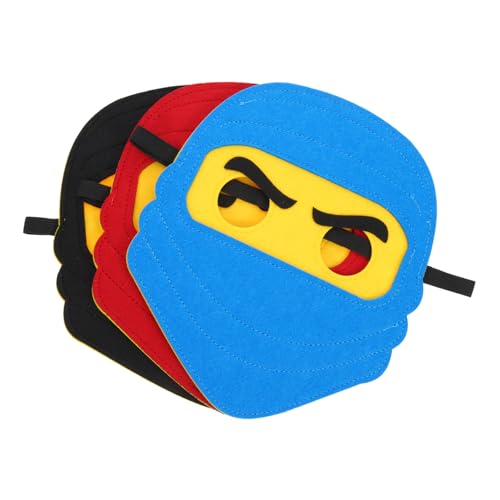 TOBBOMEY 3 Stück Ninja Cosplay Masken Teiliges aus Filz Bunte Piraten Augenklappe für Karneval Fasching Halloween Kostüm Partys Wiederverwendbare Faschingsmasken TOBBOMEY 3 Stück Ninja Cosplay Masken Teiliges aus Filz Bunte Piraten Augenklappe für Karneval Fasching Halloween Kostüm Partys Wiederverwendbare Faschingsmasken von TOBBOMEY