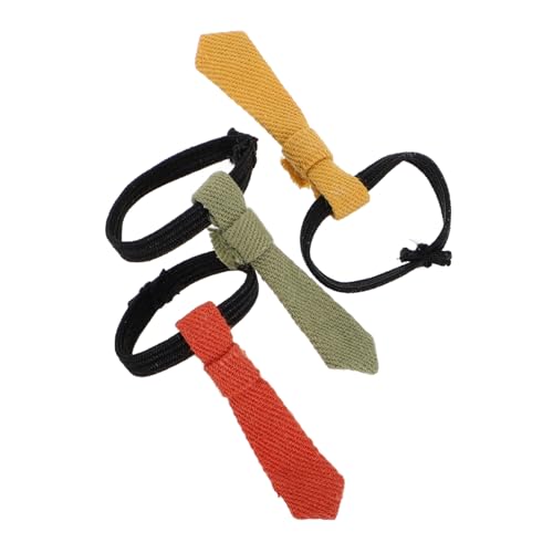 TOBBOMEY 3 Stück Puppenkrawatte, Mini Krawatte, Tiny Action Puppenhaus, Vorgebundene Krawatte, Tiny Puppenhaus Kleidung, Krawatte, Mini Accessoires Für Puppen, Tiny Action, Vorgebundene von TOBBOMEY