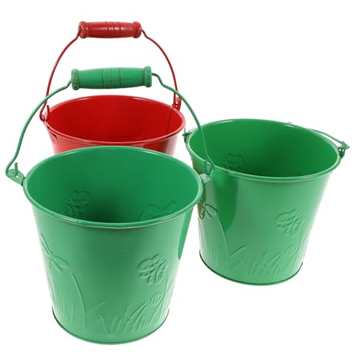 TOBBOMEY 3 Stück Sandspielzeug Eimer Robuste Strandspielzeuge für Sandkasten für Drinnen und Draußen Zufällige Farben für Kleinkinder Zufällige Farbe von TOBBOMEY
