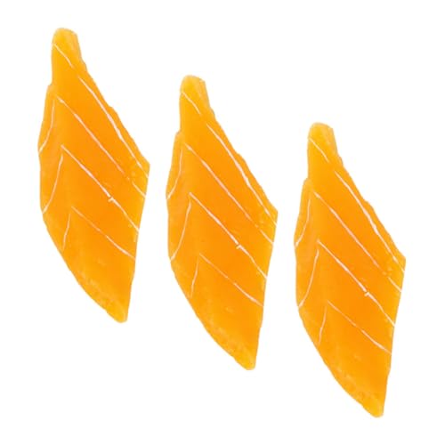 TOBBOMEY 3 Stück Simulation Lachs Künstliche Lachs Requisiten Tischdekorationen Shop Lachs Dekorationen Sushi Teller Dekore Restaurant Gefälschte Lebensmittel Lachsscheiben Requisiten von TOBBOMEY
